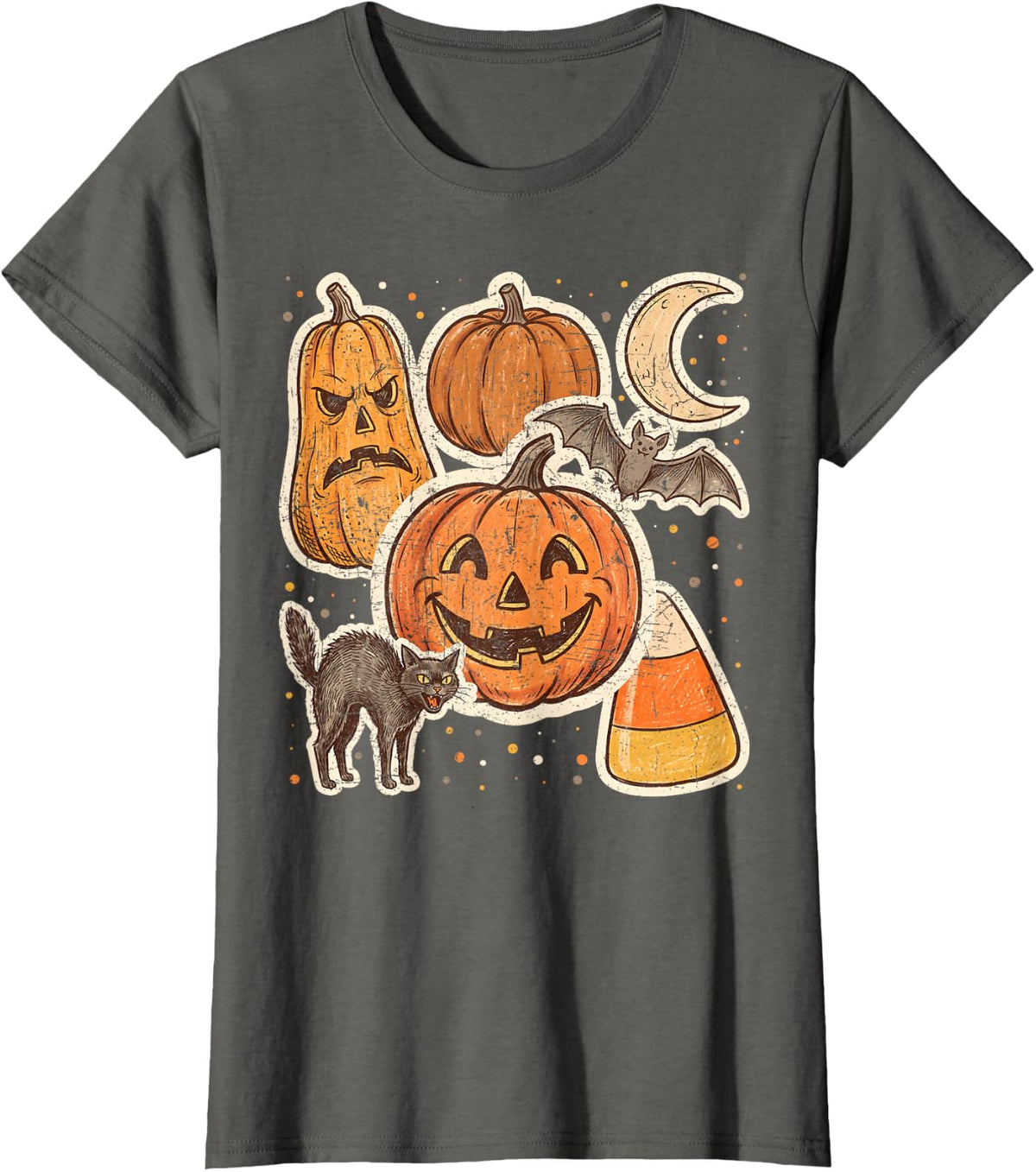 Retro Halloween Vintage 90s Spooky Pumpkin Fall Cat Lover T-Shirt