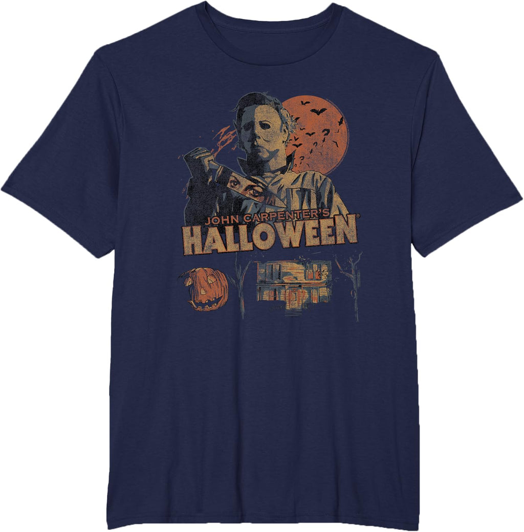 Halloween Vintage Fall Inspired Collage Retro Horror Movie T-Shirt