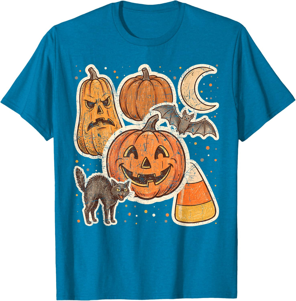 Retro Halloween Vintage 90s Spooky Pumpkin Fall Cat Lover T-Shirt