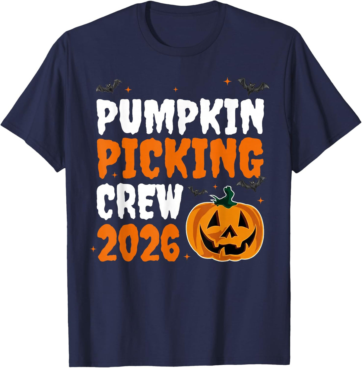 Retro Pumpkin Picking Crew Halloween 2026 Matching T-Shirt
