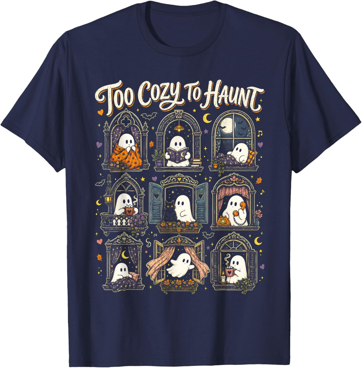 Too Cozy to Haunt Cute Ghost Halloween Spooky Season T-Shirt