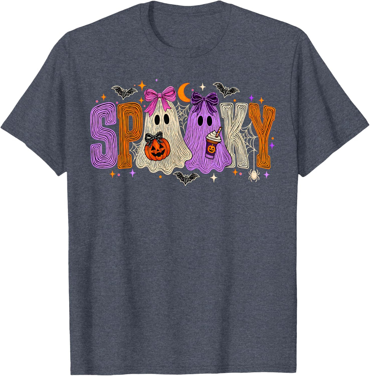 Spooky Ghost Halloween Retro Spooky Season Men Women T-Shirt