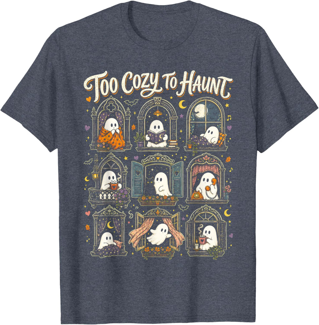 Too Cozy to Haunt Cute Ghost Halloween Spooky Season T-Shirt