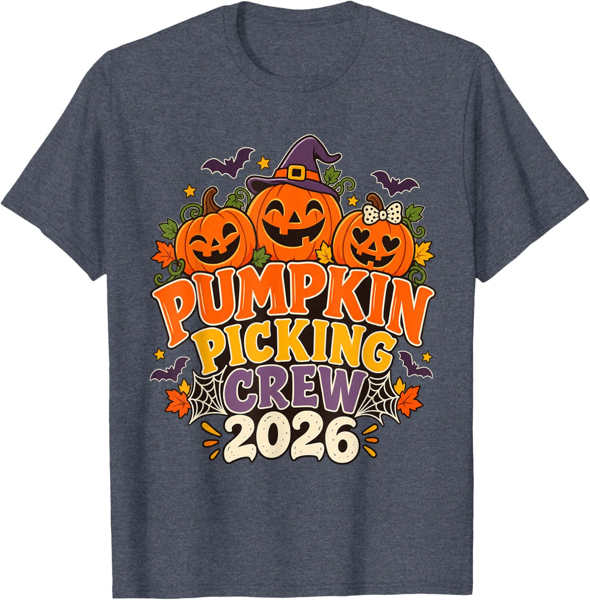 Retro Pumpkin Picking Crew 2026 Halloween Family Matching T-Shirt