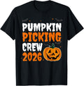 Retro Pumpkin Picking Crew Halloween 2026 Matching T-Shirt