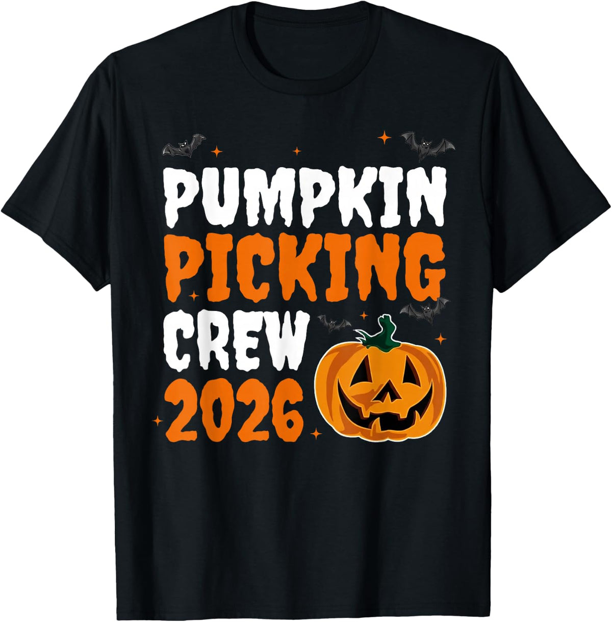 Retro Pumpkin Picking Crew Halloween 2026 Matching T-Shirt