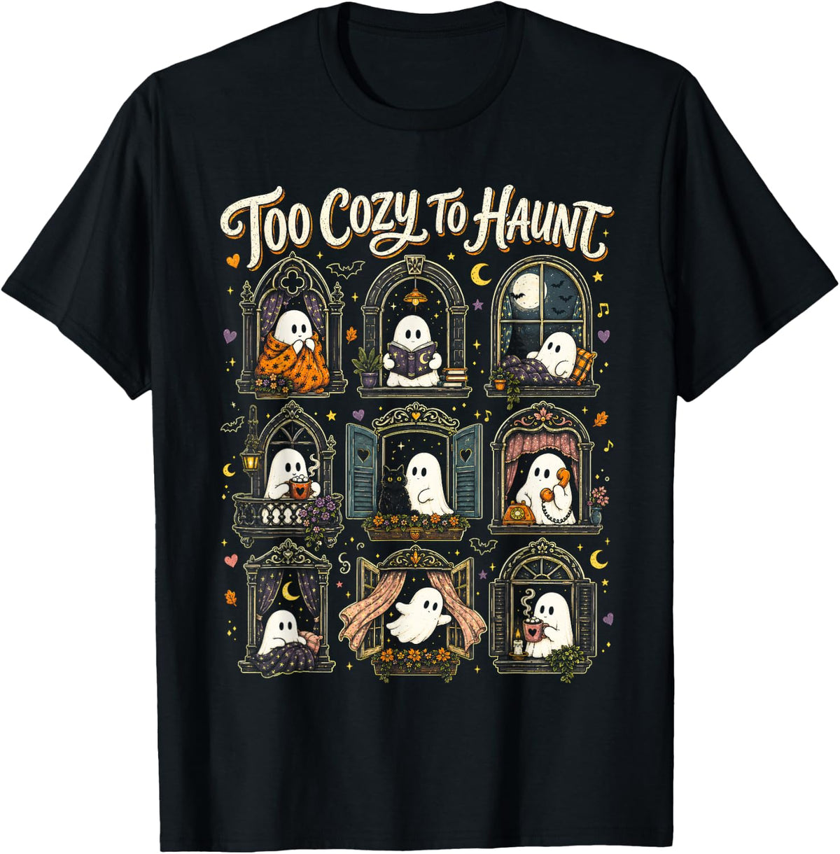 Too Cozy to Haunt Cute Ghost Halloween Spooky Season T-Shirt