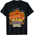 Retro Pumpkin Picking Crew 2026 Halloween Family Matching T-Shirt