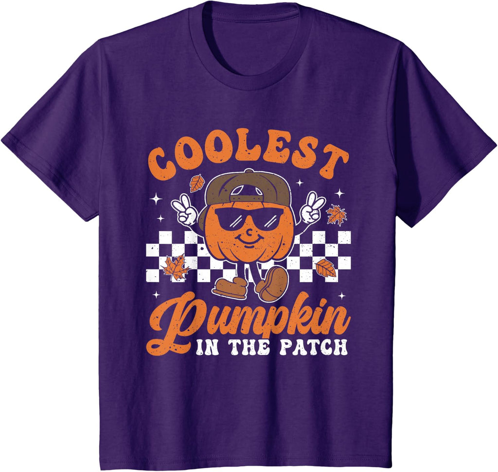 Coolest Pumpkin in The Patch Halloween Boys Girls Teens Kids T-Shirt