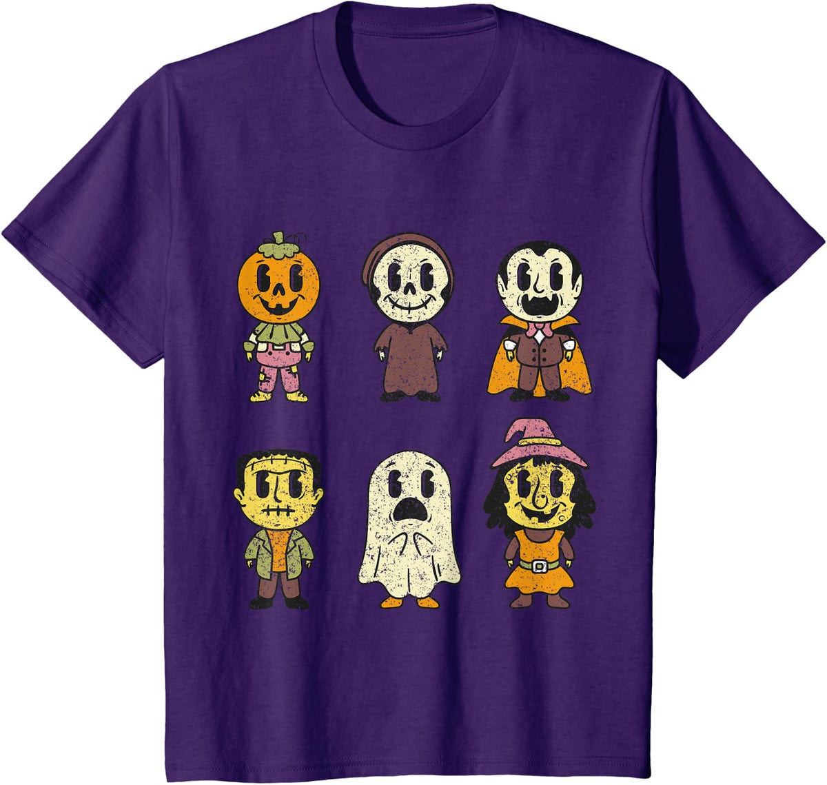 Vintage Halloween Pumpkin Witch Ghost Vampire Retro Gift T-Shirt