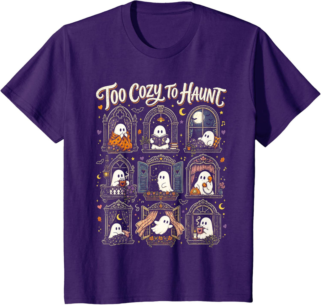 Too Cozy to Haunt Cute Ghost Halloween Spooky Season T-Shirt