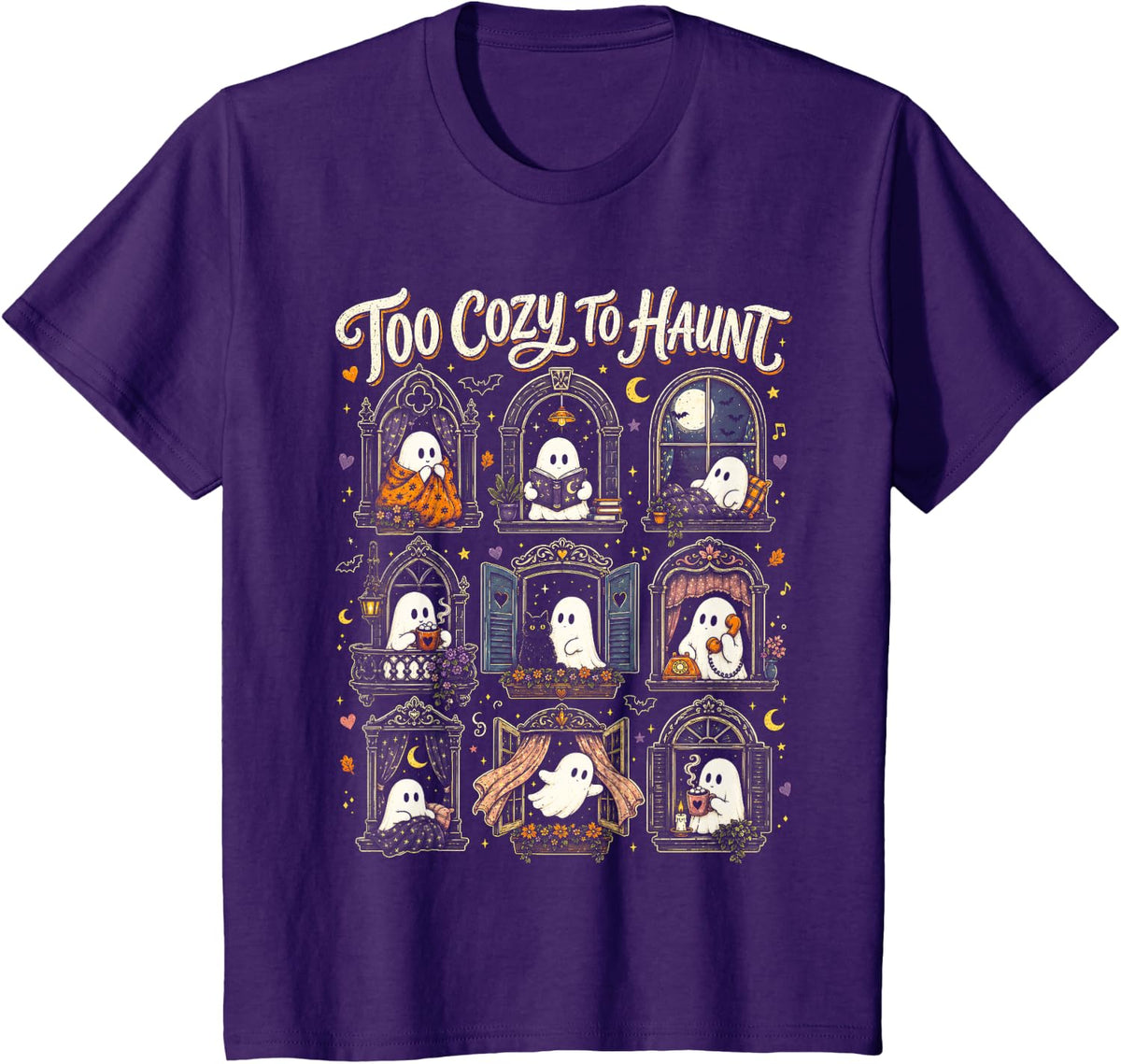 Too Cozy to Haunt Cute Ghost Halloween Spooky Season T-Shirt